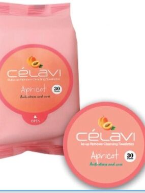 6 Packs Célavi Apricot Makeup Remover Cleansing Towelettes 30 Each